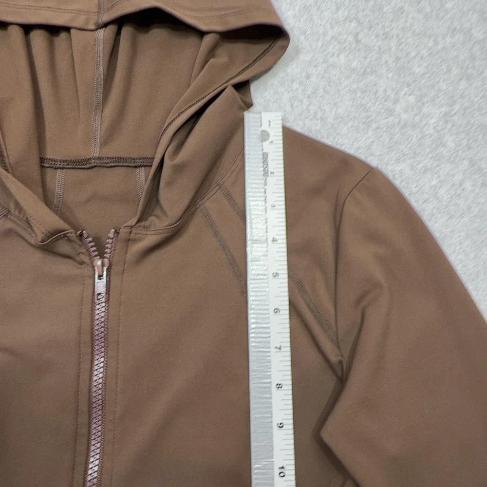 Alo Yoga Jacket Womens XS Brown Track Hooded Full Zip Performance Thumbholes